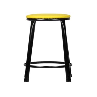 Imagem de Banqueta Baixa Moderna Multiuso Sua Casa Top Cozinha Americana Aço Balcão Area Gourmet Sem Encosto Estrutura Preto (AMARELO)