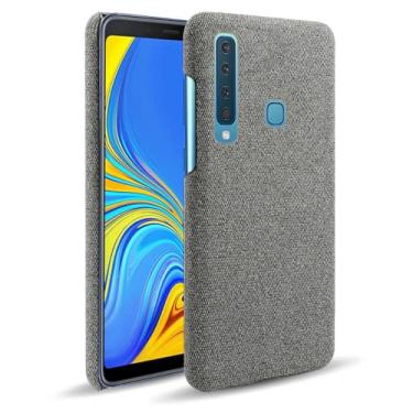 Imagem de Capa para Samsung Galaxy A9 2018,Capa desenhada em lona,Case Protetora Ultrafina com Empunhadura Macia,Design em Tecido Antichoque e Antiarranhões-Gray