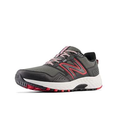 Imagem de New Balance Tênis de corrida masculino 410 V8 Trail, Blacktop/Neo Flame/Shadow Grey, 10 X-Wide