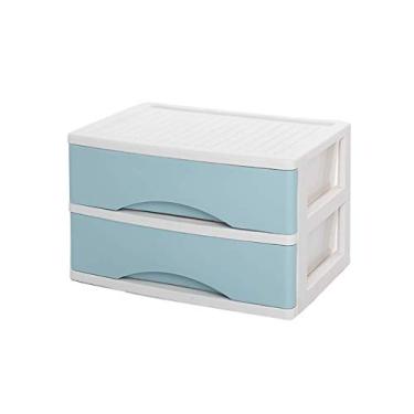 Imagem de Armário de arquivo organizadores de gaveta de 2 camadas divisórias para quarto gavetas de escritório de plástico estilo gaveta moldura de acabamento cômoda prateleiras de jornal cosméticos (cor: A1)