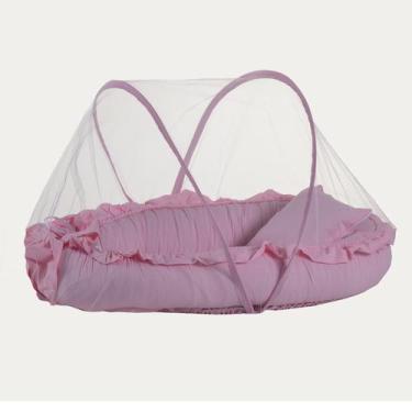 Imagem de Mosquiteiro De Ninho Redutor De Berço Bebê - Monzilo Baby Kids, Rosa
