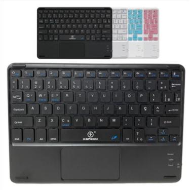 Imagem de Mini Teclado c/ Touchpad Bluetooth Wireless Recarregável p/ PC Tablet 