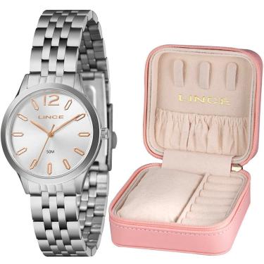 Imagem de Relógio Lince Feminino Ref: Lrmh226l32 S2sx Prateado Estojo Porta Joia