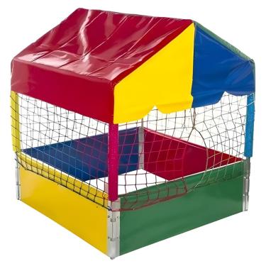 Imagem de Piscina de Bolinhas Quadrada 1,00m Pequena Nacional Premium Colorida Playground
