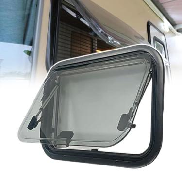 Imagem de Janela lateral de caravana, janela de empurrar externa para ventilação lateral RV, janela de empurrar externa, moldura de janela de liga de alumínio, placa de acrílico de camada dupla, para trailers e