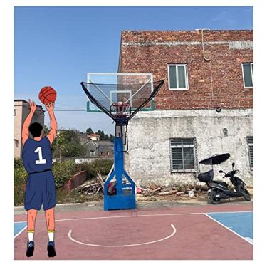 Imagem de XQZMZSCP Acessório de retorno de basquete suspenso para aro, dispositivo de rebote de basquete automático portátil com rotação de 180°