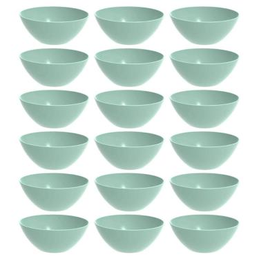 Imagem de 12 Tigelas Pequena Crippa Travessa Redonda 2,3L Servir Salada Sobremesa Verde Menta