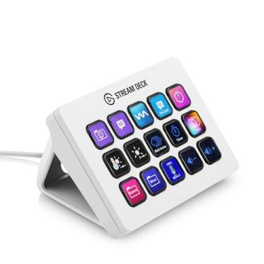 Imagem de Stream Deck MK.2 Elgato White Edition, 15 Teclas, Multi Actions, USB/USB-C, Com Suporte de Mesa - 10GBA9911