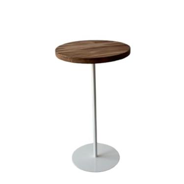 Imagem de Mesa Lateral Verint Design em Madeira e Metal, Cor Preto Fosco – Mesa de Apoio Exclusiva de Alto Padrão para Sala, Quarto ou Escritório (Bege, 60cm)