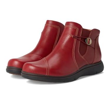 Imagem de Clarks Bota feminina Certina Joy no tornozelo, Couro vermelho, 34