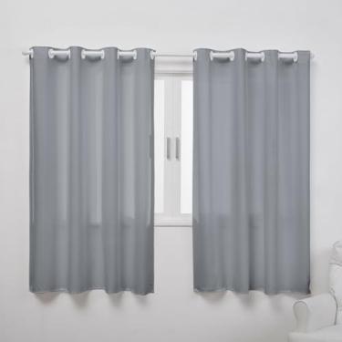 Imagem de Cortina Decorativa Tecido Grosso 2,20m x 1,40m Duas Folhas Oxford para Janela (CINZA)
