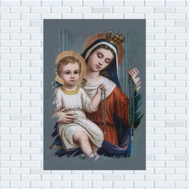 Imagem de Placa Decorativa Mdf Nossa Senhora Do Rosário Tamanho 20x27cm