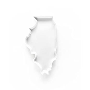 Imagem de FIFTY UNITED PLATES Assadeira em forma de Illinois, travessa de servir ou bandeja decorativa, charmosa, porcelana, forno, micro-ondas e lava-louças