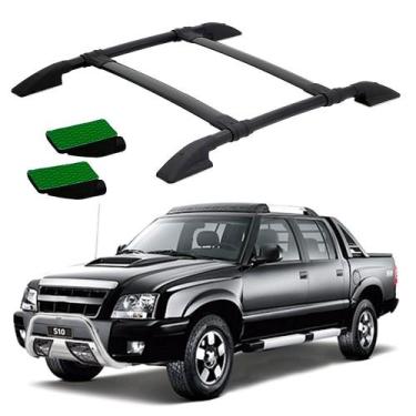Imagem de Rack Teto Bagageiro S10 2010 2011 Preto Colado Cabine Dupla - Solar