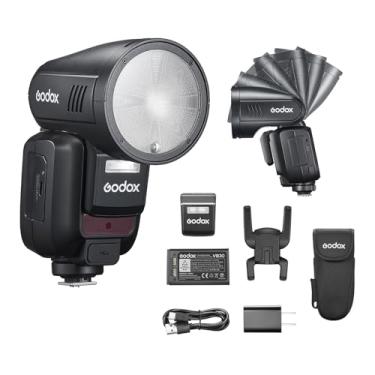 Imagem de GODOX V100 F Flash de câmera para Fujifilm, Flash Speedlite de tela sensível ao toque de 100 W, 2,4 G HSS 1/8000, 70 flashes de potência total, suporte para carregamento tipo C