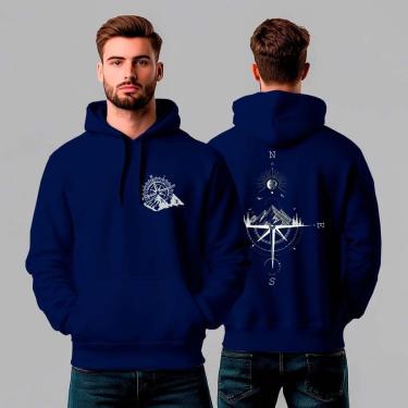 Imagem de Moletom Canguru Estampado Rosa Dos Ventos REF1285-Masculino