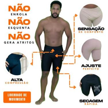 Imagem de Short Bermuda Ciclista Corrida Fitnes - Fanáticos Por Cintas, Preto, M