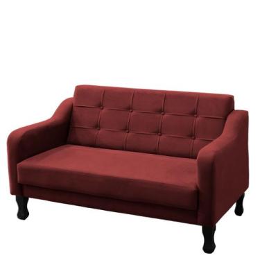 Imagem de Namoradeira Bella Decorativa 2 Lugares Suede Vermelho - Maitê Moda Cas