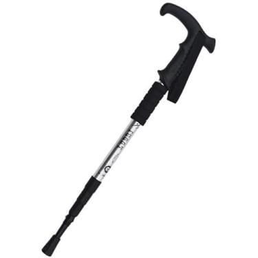Imagem de Bastões De Trekking Ultra Leve Liga De Alumínio Amortecedor Alça Bastão De Trekking Dobrável Bengala Telescópica Ao Ar Livre Bastões De Montanhismo, Silver
