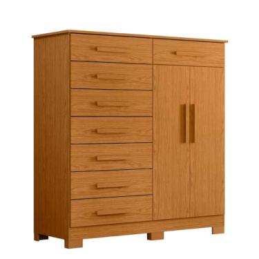 Imagem de Cômoda 8 Gavetas 2 Portas com Cabideiro Verona Cinamomo