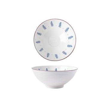 Imagem de Tigela de arroz redonda de cerâmica de estilo japonês para uso doméstico com cor simples e requintada - tigela de chapéu teng