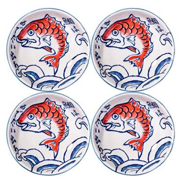 Imagem de Cerficer Conjunto de 4 tigelas de molho japonês, prato de molho de soja, tigela de sobremesa, para molho de soja, ketchup, molho de churrasco ou temperos