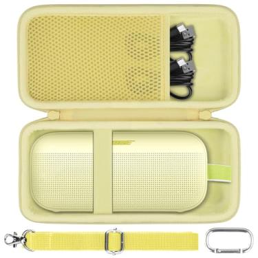Imagem de co2CREA Capa de viagem rígida de substituição para alto-falante portátil Bose SoundLink Flex 2ª geração/Bose SoundLink Flex Bluetooth (capa amarela cítrico)