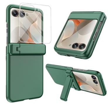 Imagem de Capa para Motorola Razr 2024 com suporte para Moto Razr 2024 Slim Fit à prova de choque para Motorola Razr 50/60 com protetor de tela e proteção de dobradiça [Não serve para Razr 50 Ultra e 60 Ultra