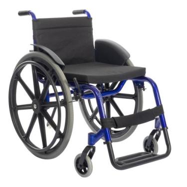 Imagem de Cadeira De Rodas M.Leve 42X46X40 Azul Metál. 130Kg Jaguaribe