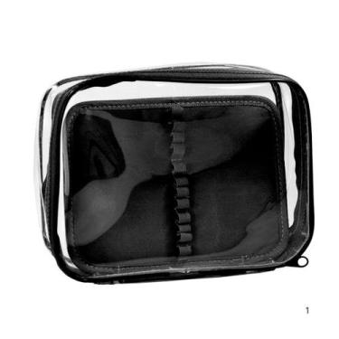 Imagem de Estojo Box Cristal G Com Divisao Preto Dac 22,5x16x6cm