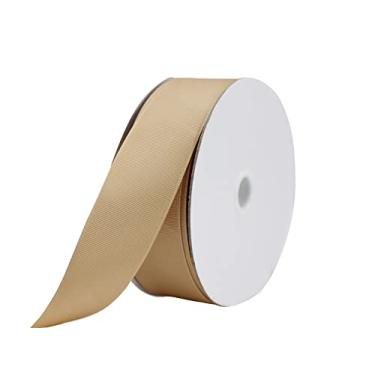Imagem de Fita de gorgorão Jesep One Roll 50 jardas Khaki Soild 1-1/5.1 cm Boutique Embalagem de Presente Fita, DIY Crafts Bow Hair Headband Acessórios Fita Sortida #835 (38 mm)