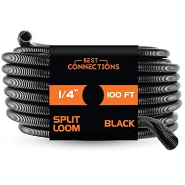 Imagem de BEST CONNECTIONS (1/10.2 cm x 30.5 m) Tear de arame dividido Flex-Guard Tubo Convoluto Mangas de cabo divididas protetoras para casa automotiva, fios elétricos industriais, conduíte resistente a