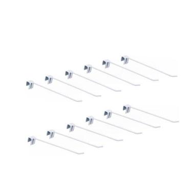 Imagem de Kit - 12 Ganchos Simples Branco - Sa Gondolas