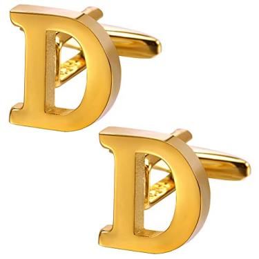 Imagem de Abotoaduras HAWSON masculinas banhadas a ouro para negócios, acessório de camisa de casamento Dourado