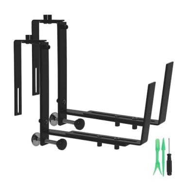 Imagem de SDLDEER Suportes de caixa de janela, pacote com 2 suportes ajustáveis para caixa de plantador de flores, suporte de parede resistente para cercas, varandas e jardins