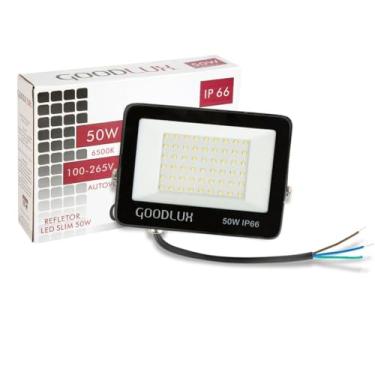 Imagem de Refletor Holofote LED 50W Preto Luz Branco Frio 6500K IP66 Prova d'água Bivolt Goodlux