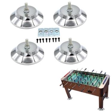 Imagem de Pilarmuture 4 peças de niveladores de perna de mesa de bilhar/bilhar, niveladores de perna de mesa de jogo de metal de 12 cm para pés de nivelamento pesado, acessórios de bilhar, para mesa de