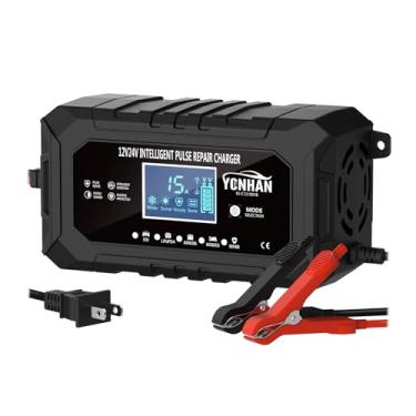 Imagem de YONHAN Carregador de bateria de 15 Amp LiFePO4 Carregador de bateria de carro com gotejamento 12V 24V Carregadores de bateria inteligentes totalmente automáticos, mantenedor de bateria inteligente