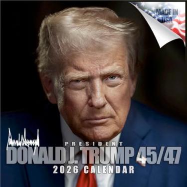Imagem de Calendário Trump 2025 2026 Donald Trump Gifts 45 47 President Monthsly Wall Planner, MAGA, 12 meses 30,5 cm x 61 cm, papel grosso sem derramamento, grade grande, calendário de presente para