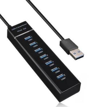 Imagem de Expansor Hub Usb 3.0 Com 7 Portas Com LED Super Rápido 5.0 Gbps