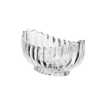 Imagem de Centro de Mesa de Cristal Wolff Geneva Oval 28x15x13,5cm Lapidado Design Sofisticado