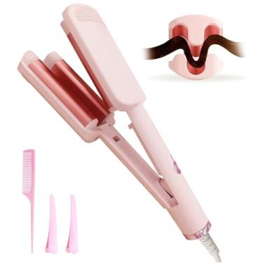 Imagem de Modelador de cabelo Deep Beach Waver, modelador de cabelo ondulado profundo, varinha onduladora de praia, modelador de cabelo e ferramentas quentes modelador de cachos com 3 barris de cerâmica para