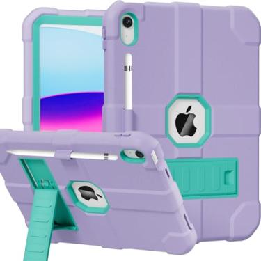 Imagem de Stweap Capa para iPad (A16) 11ª geração 11 polegadas 2025 / iPad 10ª geração 10,9 polegadas 2022, capa protetora resistente [suporte de lápis embutido] para iPad 11/10 geração (roxo claro)