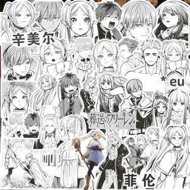 Imagem de Adesivos Pretos E Brancos De Anime Manga Frieren beyond Journeys End 1