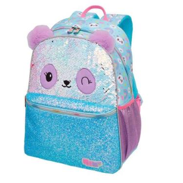 Imagem de Mochila Costas Panda Rainbow Pack Me Com Glitter E Paetê - Pacific
