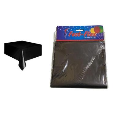 Imagem de Kit 30 Toalhas Para Mesa De Plástico Descartável 78X78 Preta - Lixx