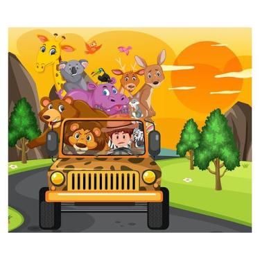 Imagem de Papel de Parede Adesivo Infantil Safari Quarto Bebe - 745pcm - Allodi