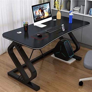 Imagem de Mesa de computador multifuncional mesa de computador com slot para cartão de celular arco ergonômico simples moda mesa de competição eletrônica mesa de jogos estações de trabalho (cor: preto, tamanho