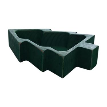 Imagem de DimyFew Bandeja de servir para árvore de Natal, fruteira, fácil de limpar, decoração para festa de Natal, prato de madeira para lanches, frutas secas, casa, Verde