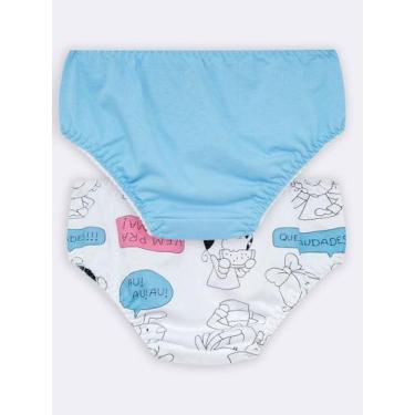 Imagem de Kit Calcinha Bia bate papo - Veggi, Azul, 2, Meninas